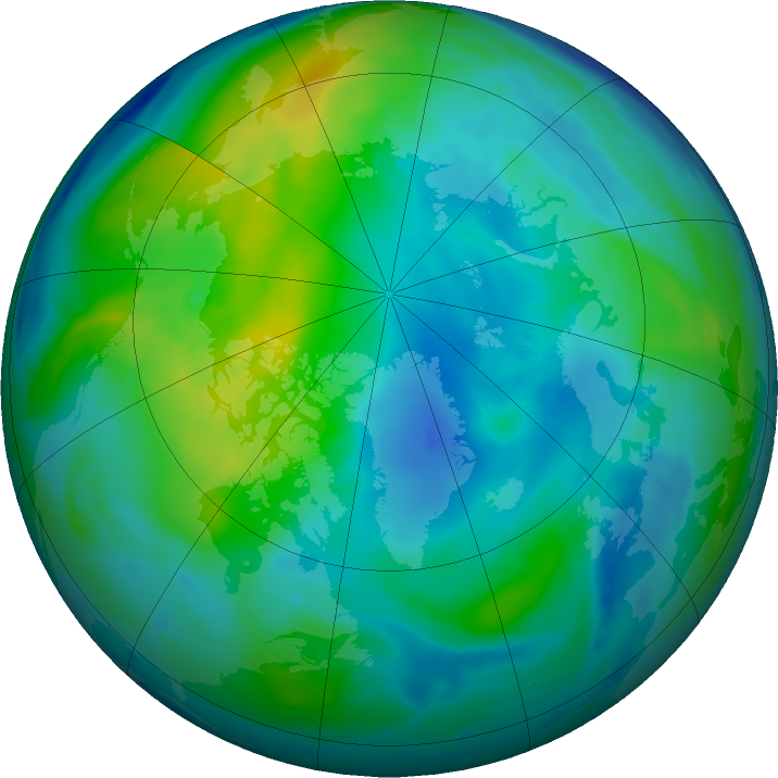 Arctic ozone map for 19 October 2021